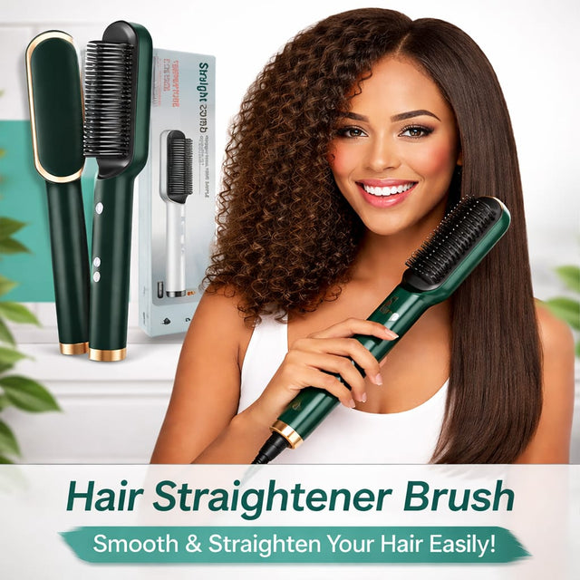 Hair Straightener brush for Women & Men, Hair Styler, Straightener Machine Brush/PTC Heating Electric Straightener with 5 Temperature Control (Multi colour)